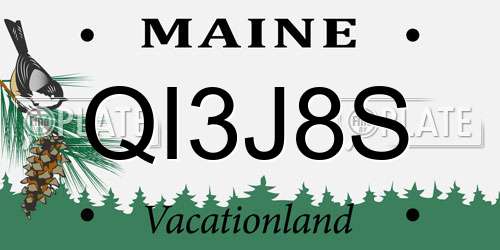 QI3J8S Maine License Plate