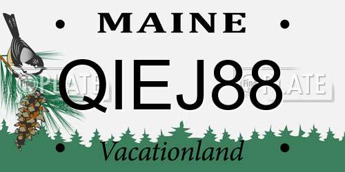 QIEJ88 Maine License Plate