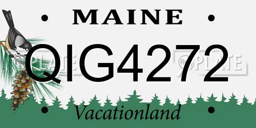 QIG4272 Maine License Plate