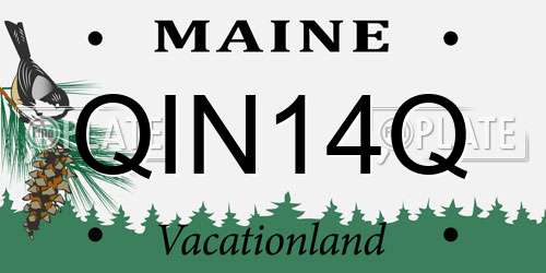 QIN14Q Maine License Plate