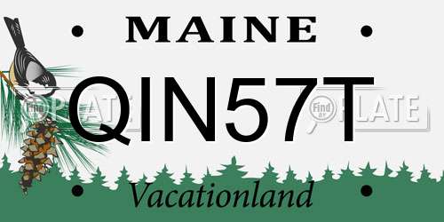 QIN57T Maine License Plate