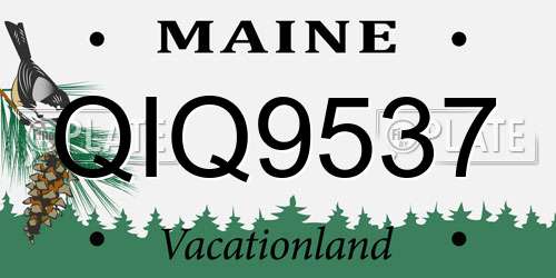 QIQ9537 Maine License Plate