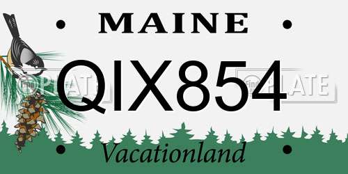 QIX854 Maine License Plate