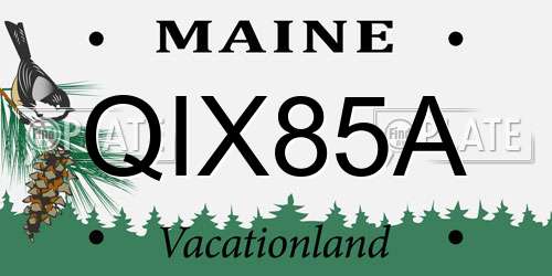 QIX85A Maine License Plate