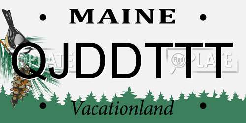 QJDDTTT Maine License Plate