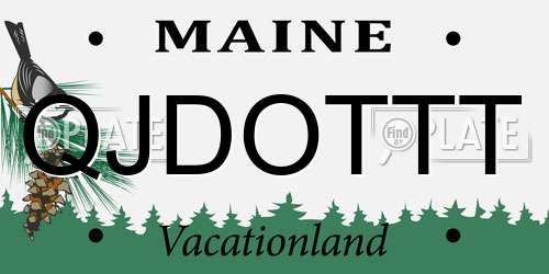 QJDOTTT Maine License Plate