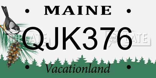 QJK376 Maine License Plate