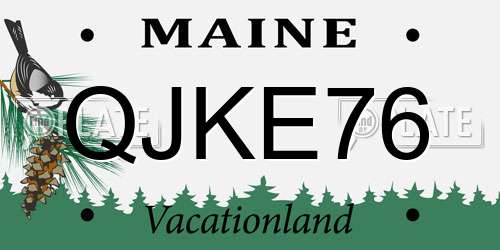 QJKE76 Maine License Plate