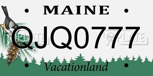 QJQ0777 Maine License Plate