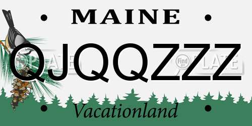 QJQQZZZ Maine License Plate