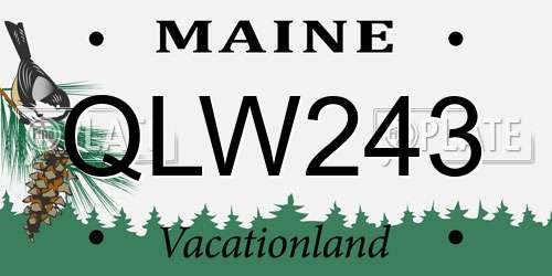 QLW243 Maine License Plate