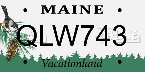 QLW743 Maine License Plate