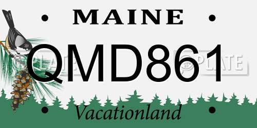 QMD861 Maine License Plate
