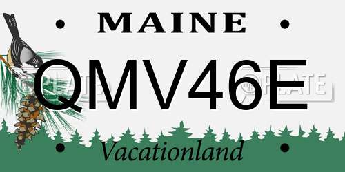 QMV46E Maine License Plate