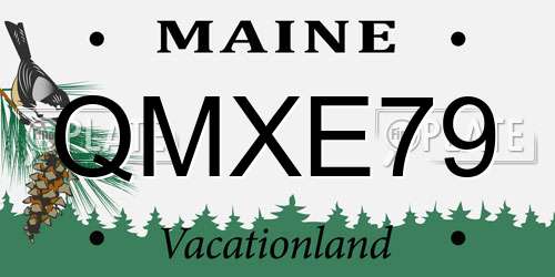 QMXE79 Maine License Plate