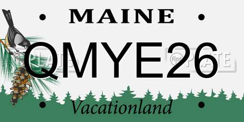 QMYE26 Maine License Plate