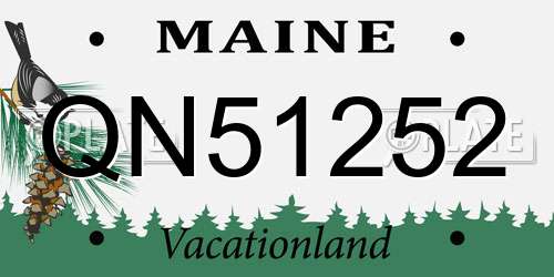 QN51252 Maine License Plate