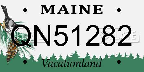 QN51282 Maine License Plate