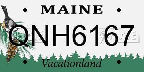QNH6167 Maine License Plate