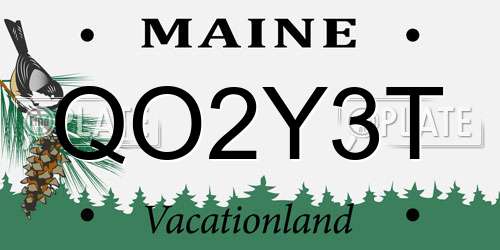 QO2Y3T Maine License Plate