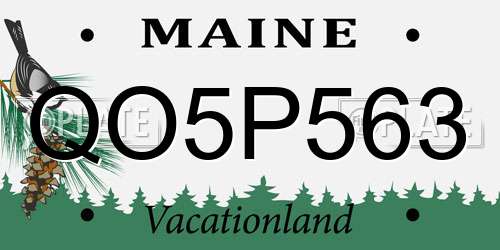QO5P563 Maine License Plate