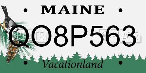 QO8P563 Maine License Plate