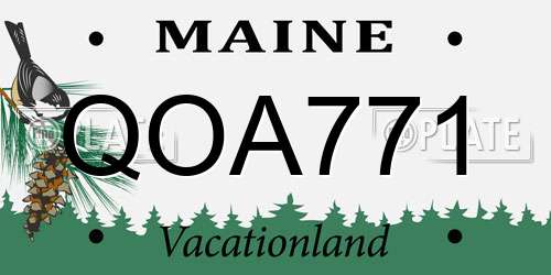 QOA771 Maine License Plate