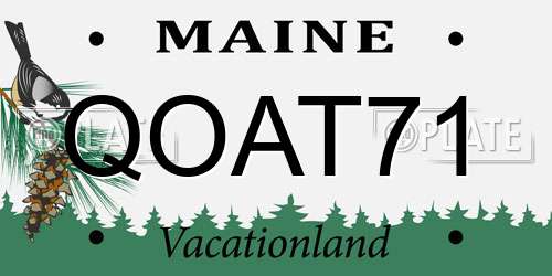 QOAT71 Maine License Plate