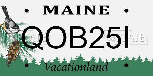 QOB25I Maine License Plate