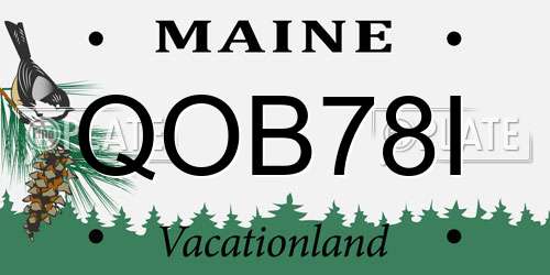 QOB78I Maine License Plate