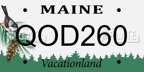 QOD260 Maine License Plate