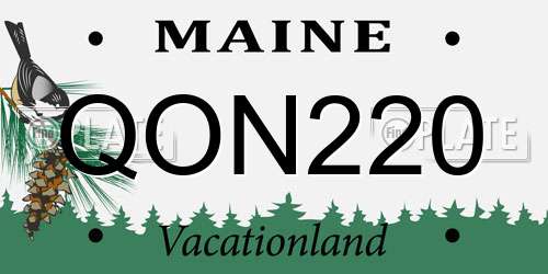 QON220 Maine License Plate