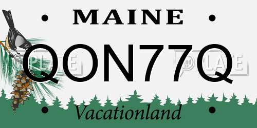 QON77Q Maine License Plate