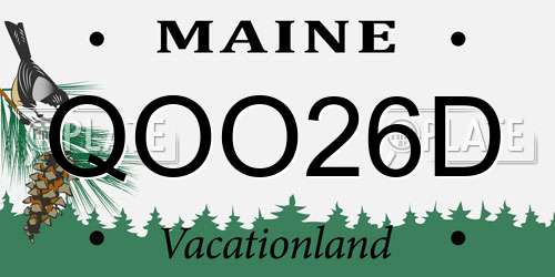 QOO26D Maine License Plate
