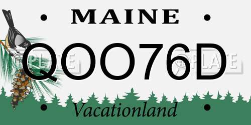 QOO76D Maine License Plate