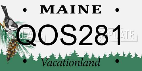 QOS281 Maine License Plate