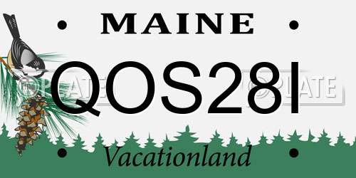 QOS28I Maine License Plate
