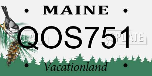 QOS751 Maine License Plate
