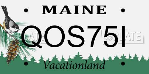 QOS75I Maine License Plate