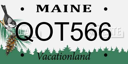QOT566 Maine License Plate