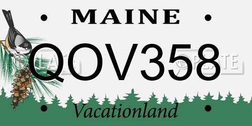 QOV358 Maine License Plate