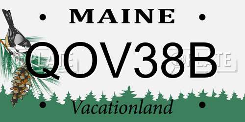 QOV38B Maine License Plate