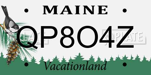 QP8O4Z Maine License Plate