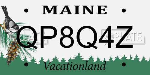 QP8Q4Z Maine License Plate