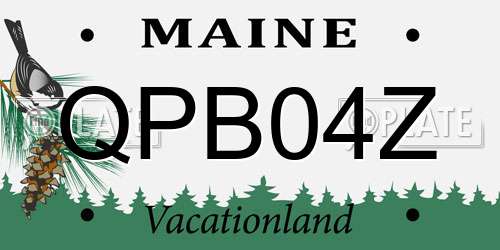 QPB04Z Maine License Plate