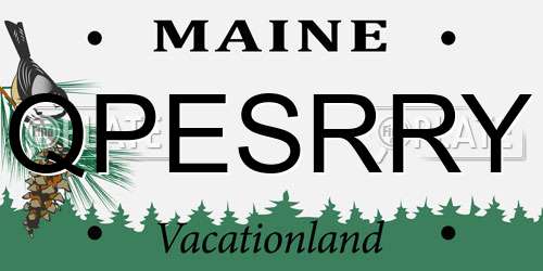 QPESRRY Maine License Plate