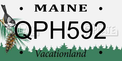 QPH592 Maine License Plate
