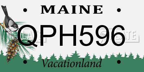 QPH596 Maine License Plate