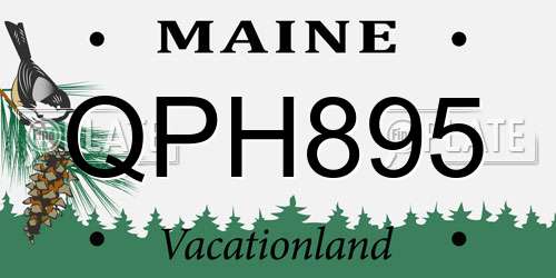 QPH895 Maine License Plate
