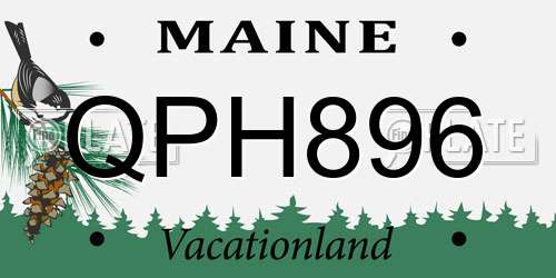 QPH896 Maine License Plate